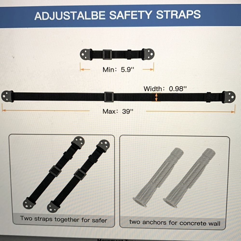 PERLESMITH TV Anti-tip Straps for TV Screen and Furniture